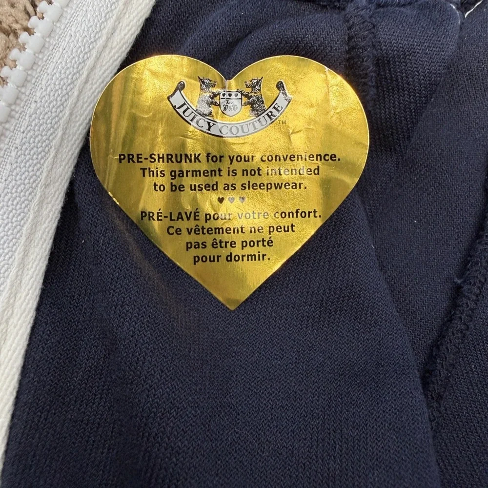 Y2K Juicy Couture Terry Tennis Jacket Kids Size 2 Navy‎ Blue NWT READ Graphic